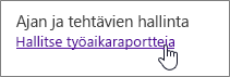 Hallitse työaikaraportteja