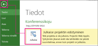Projektin kuvan julkaiseminen