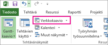 Avaa verkkokaavionäkymä napsauttamalla Verkkokaavio-painiketta.