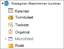 Kohdetyypin valitseminen