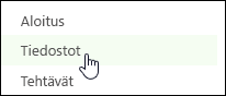 Pikakäynnistyksen Tiedostot-kohta