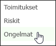 Pikakäynnistyksen Ongelmat-vaihtoehto