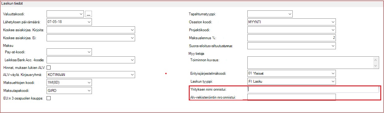 Laskun tiedot