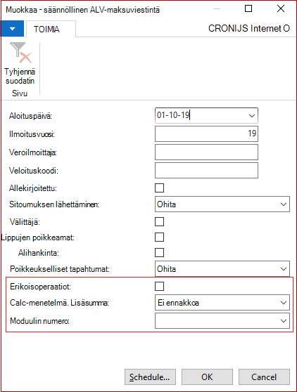 Säännöllinen ALV-maksuviestintäraportti