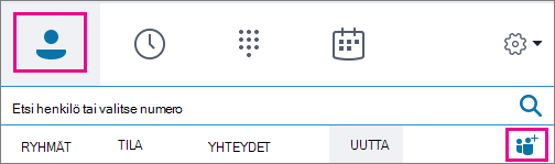 Valitse Yhteyshenkilöt > Lisää yhteyshenkilöitä -kuvake.