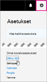 Valitse Office 365 -asetukset
