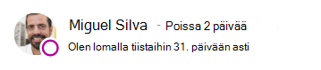 Miguelin tavoitettavuusviesti