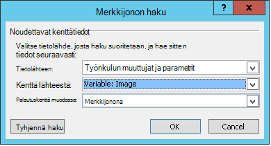 Sähköpostimerkkijono kuvatyönkulussa