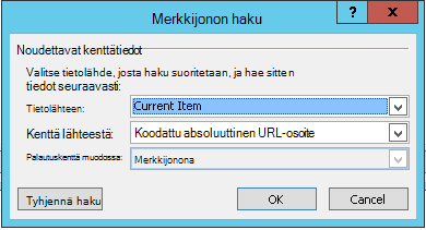 Hyperlinkin lisääminen nykyiseen kohteeseen 1