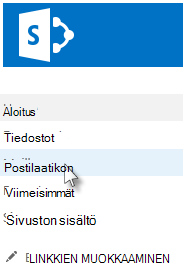 Postilaatikko Pikakäynnistys-kohdassa.