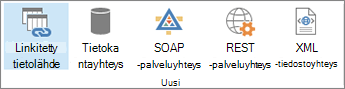 Uuden tietoyhteyden valintanapit