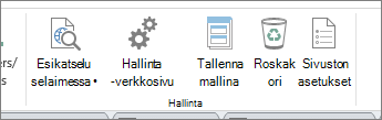 Sivuston painikkeiden hallinta