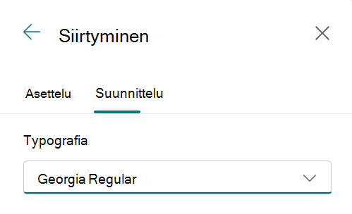 sivustossa siirtyminen-fontti