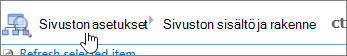 Navitointipolku Kysymysten järjestys -valintaikkunassa, jossa seuraava taso ylöspäin on korostettuna.