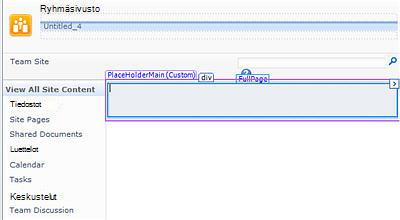 Sivujen lisääminen SharePoint Designer 2010:een