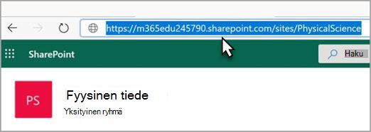 Sivuston URL-osoite