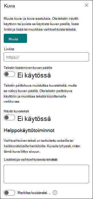 Kuva-verkko-osan työkaluryhmä