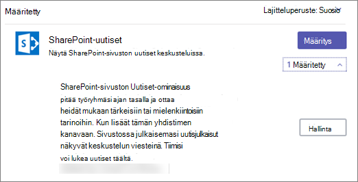 Uutisyhdistäjä-valintaikkuna