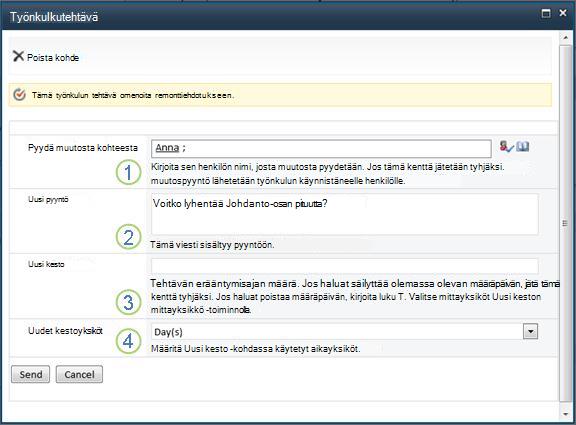 Kohteen muutospyyntölomake