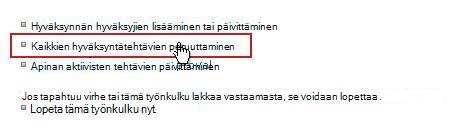 Peruuta kaikki tehtävät -linkki