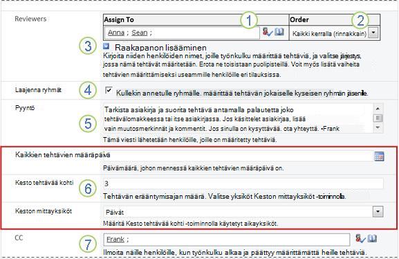 Aloituslomake kuvaselitteillä