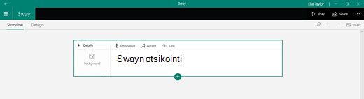 Swayn nimeäminen