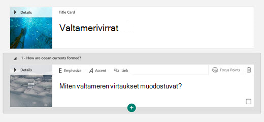 Otsikon lisääminen osaan