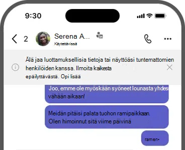 Näyttökuva palkista – älä jaa luottamuksellisia tietoja tai näyttöäsi tuntemattomien henkilöiden kanssa. Ilmoita kaikesta epäilyttävästä.