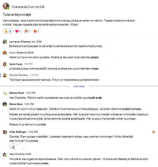 Kanavan keskustelun koko näkymä