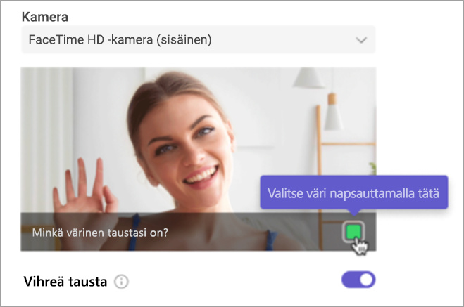 Vihreän taustan asetus vihreän taustan värille