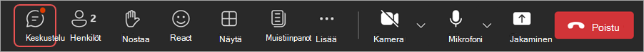 Kuvake on toinen vasemmalta kokousasetuksissa