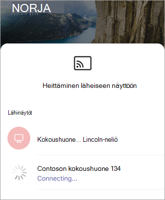 Valitse laite, kun PowerPoint avataan