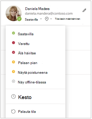 Tila-valikko