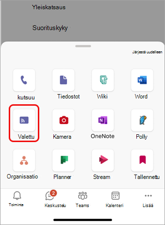 Napauta Näytöt
