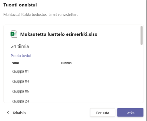 Lataa mukautettu luettelo