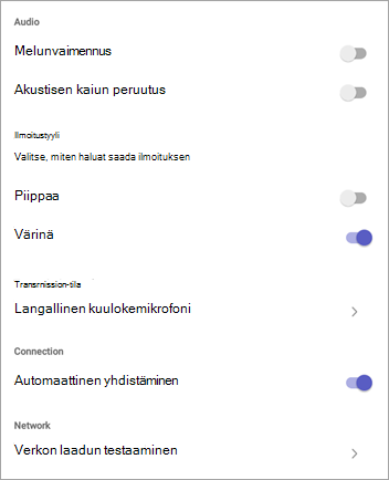 Radiopuhelinasetukset