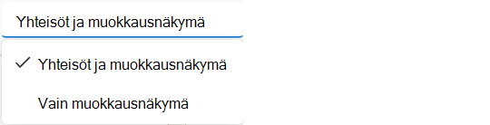 Käytä vain muokkausnäkymää, jos haluat nähdä kyseisen trendin, tai käytä sekä yhteisöjä että muokkausnäkymää