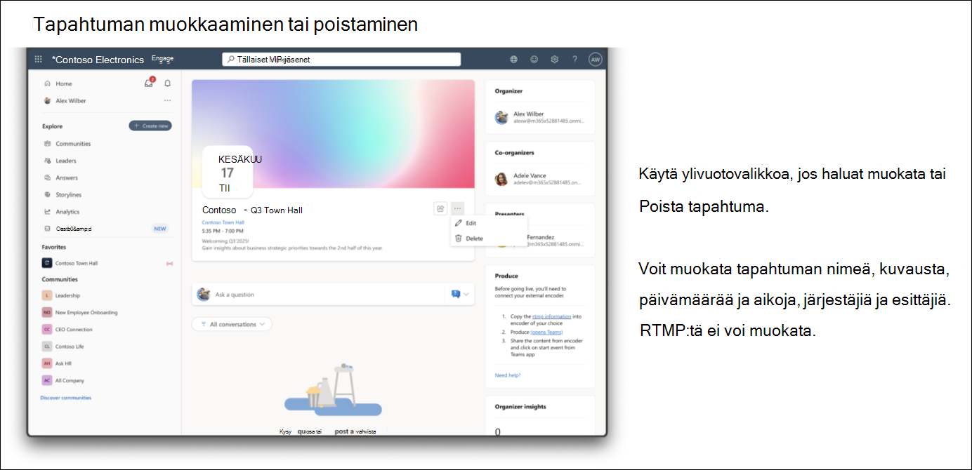 Muokkaa tapahtumaa tai poista se.