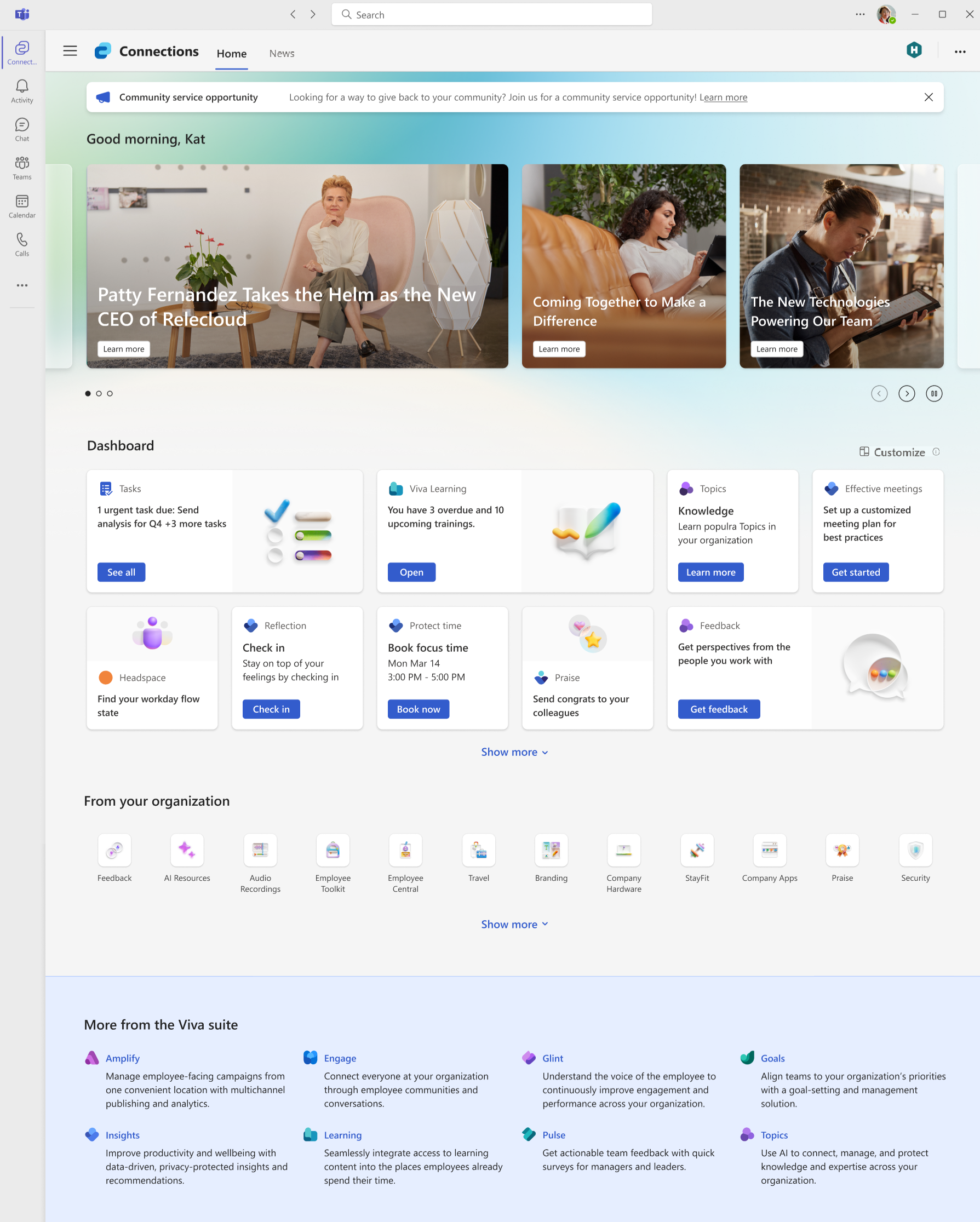 Screenshot showing the desktop version of Connections