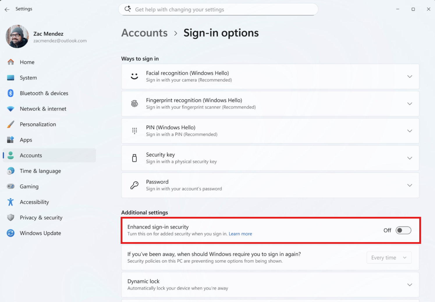 Screenshot that shows that ESS is OFF and a non-ESS device can be enrolled.