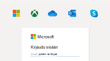 Kuva sisäänkirjautumisesta Microsoft-tilillä