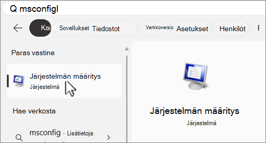 Hae MSConfigistä.