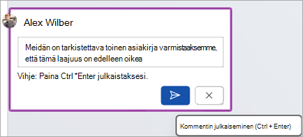 kommenttilohko Word