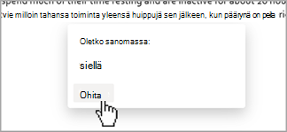 Sanele ehdotukset