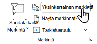 Näyttökuva, jossa voit määrittää Word asiakirjassa näkyvän merkinnän tason.