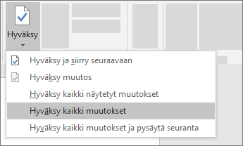 Hyväksy kaikki muutokset
