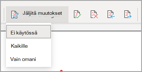Jäljitä muutokset -pudotusvalikko, Kaikille, vain minun