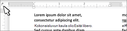 Macin viivaimen vasen sarkain -painike