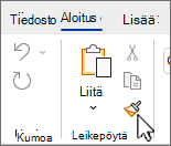 Valintanauhan Muotoilusivellin-painike