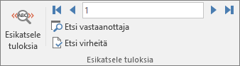 Valitse Wordin Postitukset-välilehdessä Esikatsele tuloksia -ryhmä.